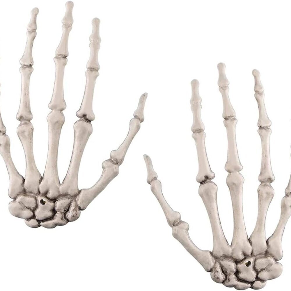 2 Pack Halloween Skeleton Hands Realistic Life Size Severed Plastic Skeleton Han